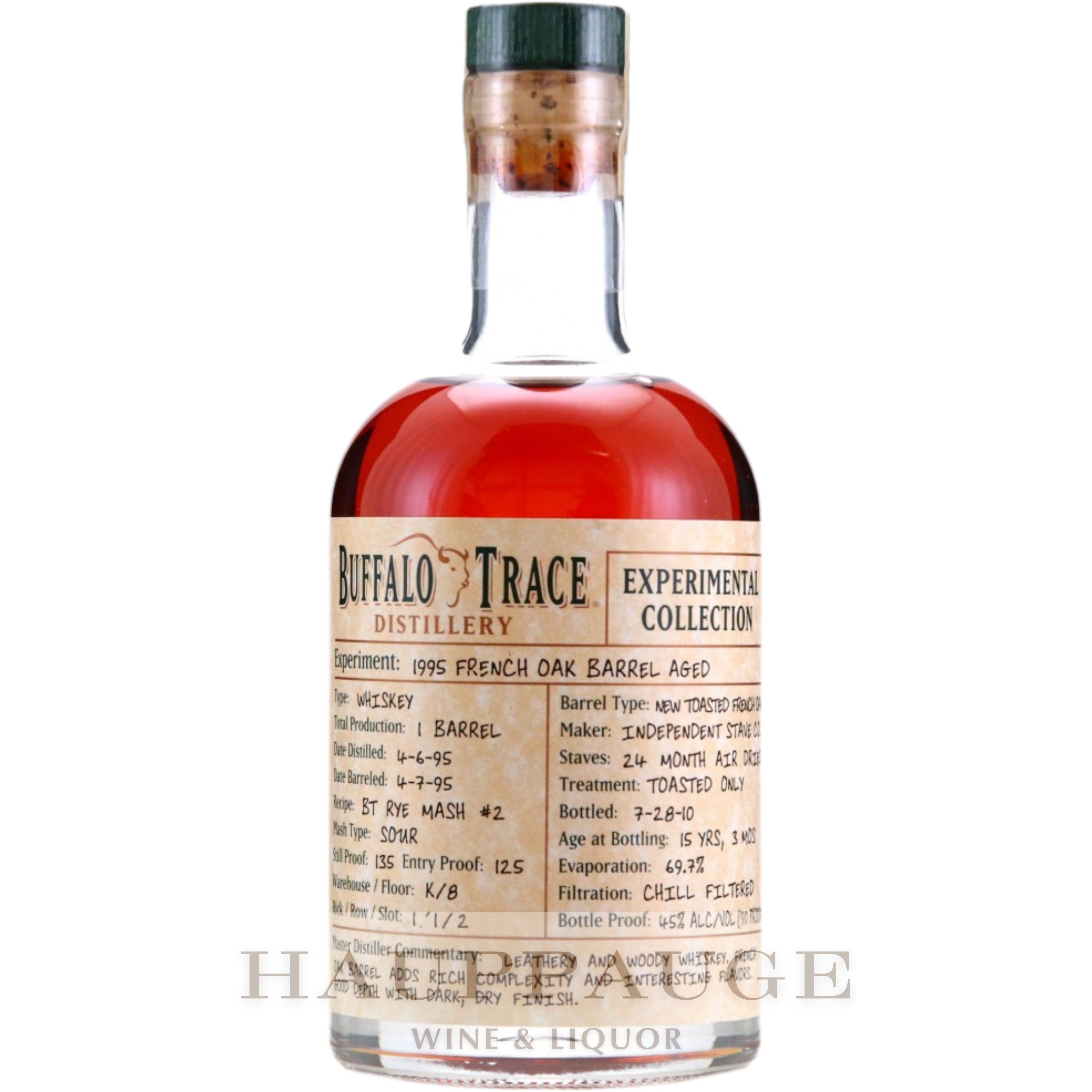Buffalo Trace Experimental Collection 2010 - 1995 French Oak Barrel Aged (1 of 2)