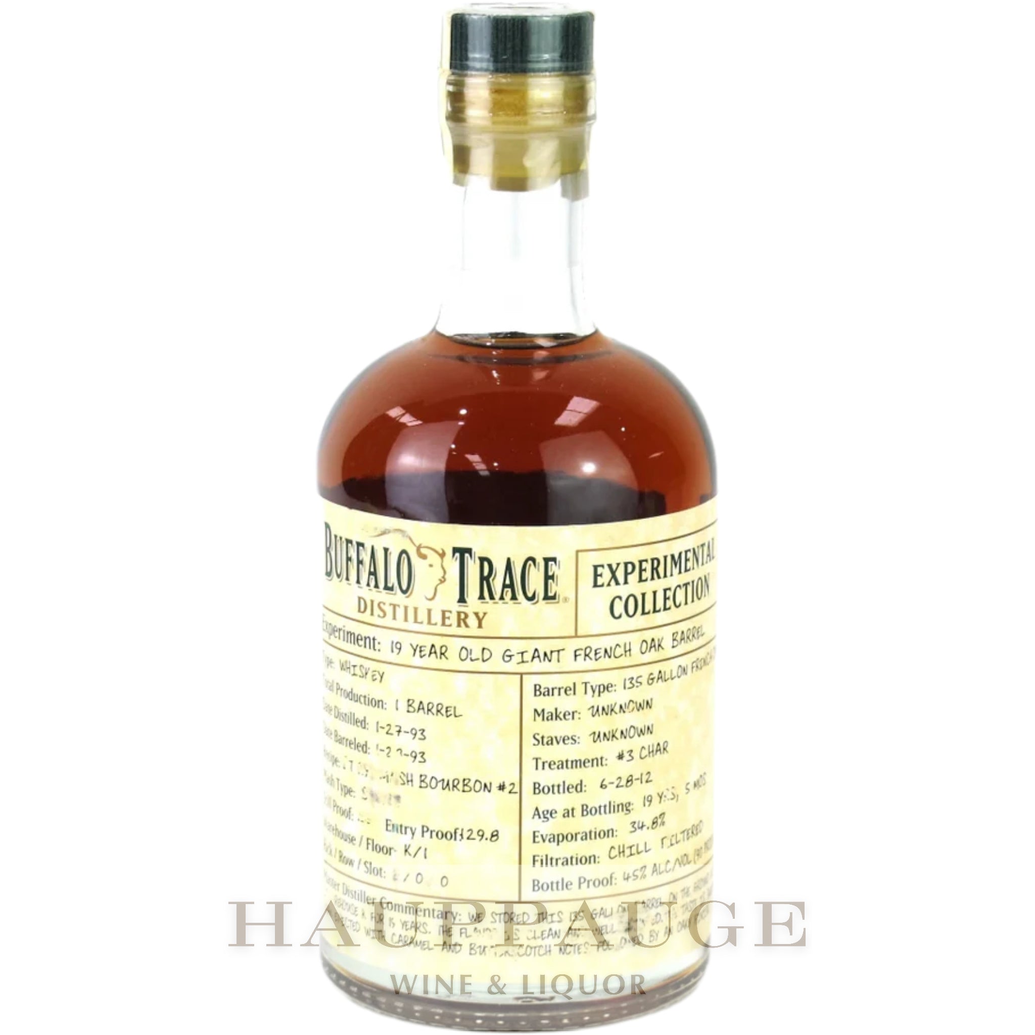 Buffalo Trace Experimental Collection 2012 - 19-Year Giant French Oak Barrel (1 of 2)
