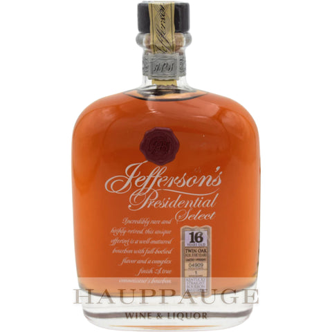 Jefferson’s Presidential Select 16 Year Twin Oak Bourbon (2017)